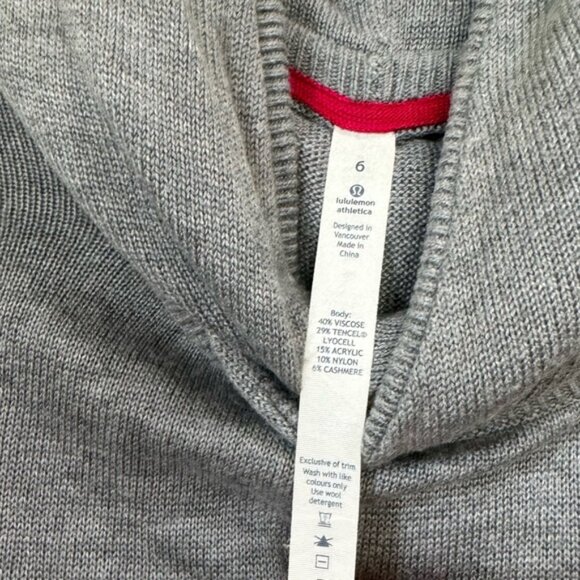 Lululemon Sweet Savasana Hoodie Sweater Cashmere Knit Pullover Pocket Minimal 6 - Picture 7 of 15